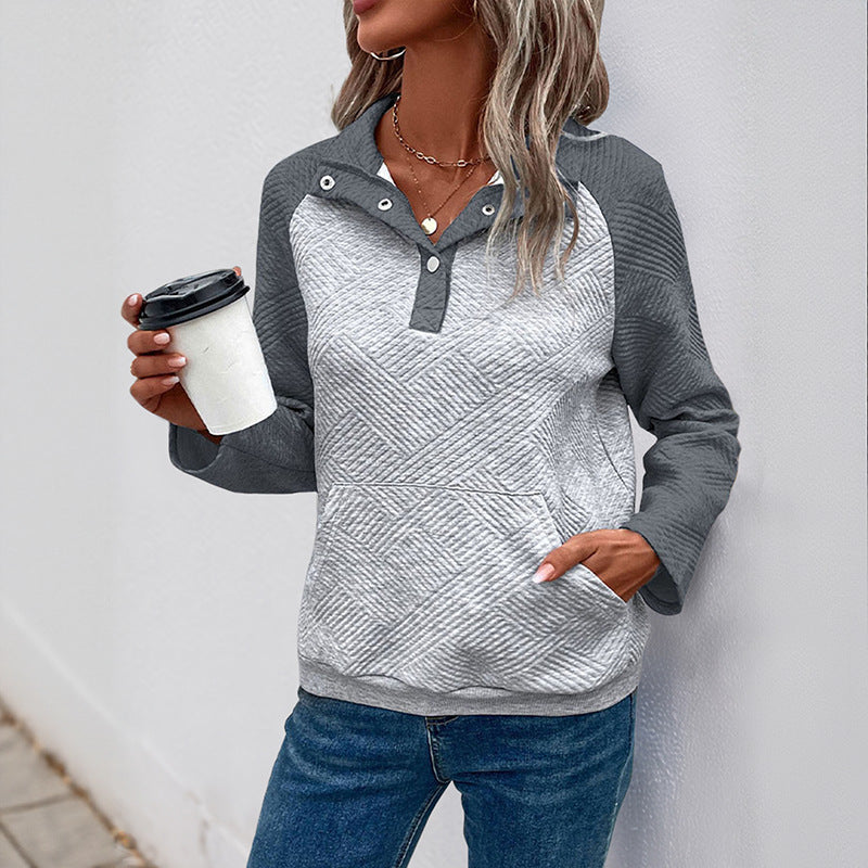 Damen Kapuzenpullover mit strukturiertem Design und praktischem Kängurutaschen-Detail Heidi-Mode