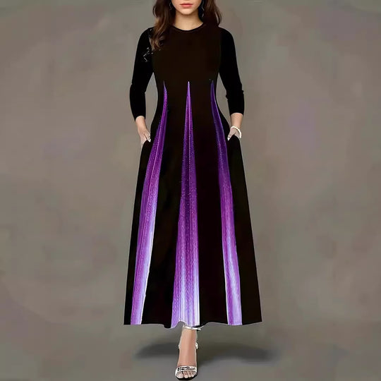 Damen Elegantes Maxikleid mit einzigartigem Farbverlauf und praktischen Taschen Heidi-Mode