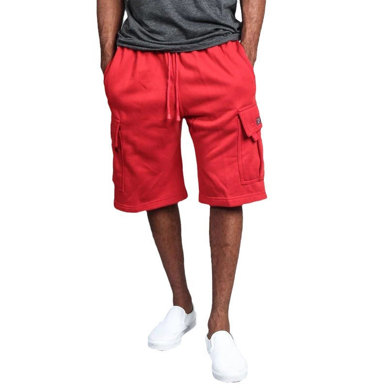 Herren Cargo-Shorts aus atmungsaktivem Sweatstoff mit verstellbarem Kordelzug und praktischen Taschen Heidi-Mode