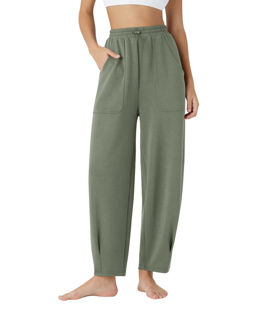 Damen weite Freizeithose mit elastischem Bund und praktischen Taschen Heidi-Mode