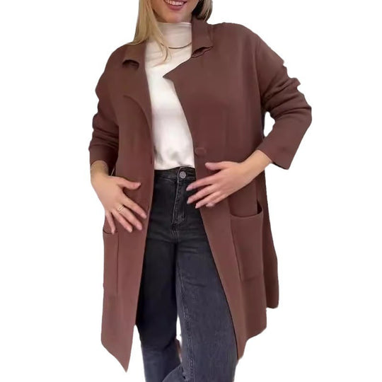Damen Elegante und bequeme Übergangsjacke mit praktischen Taschen Heidi-Mode