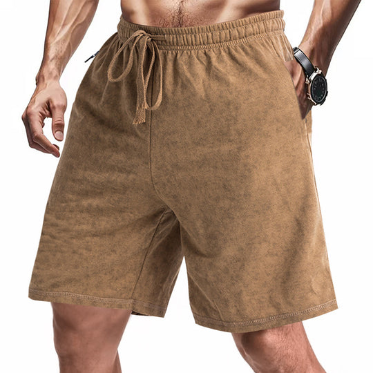 Herren bequeme Freizeit-Shorts aus sanftem Stoff mit verstellbarem Kordelzug Heidi-Mode
