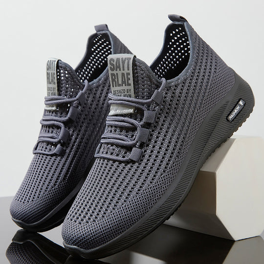 Herren Atmungsaktive Laufschuhe mit elastischer Schnürung und dämpfendem Fußbett Heidi-Mode