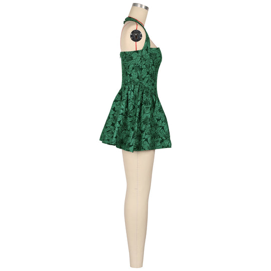 Heidi-Mode | Damen Kleidung Kleid Sexy Off Shoulder Enger Taille Puff Kleid Flocking Kleid