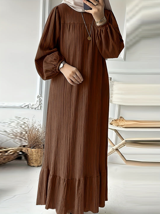 Damen Maxikleid mit waagerechtem Faltenwurf Heidi-Mode