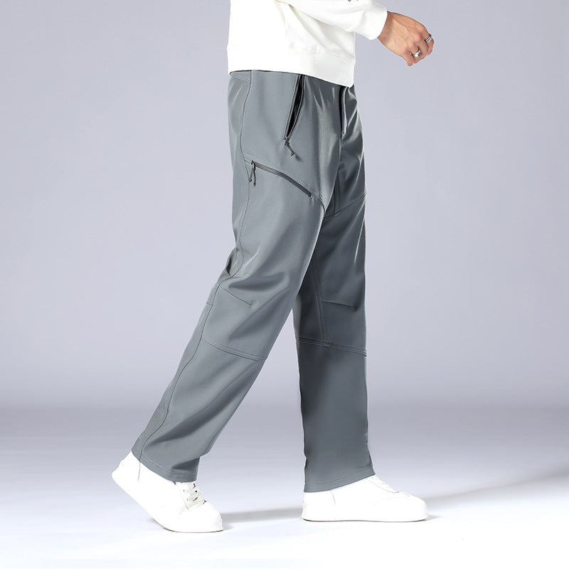 Herren Multifunktionale Outdoor-Hose mit verstellbarem Bund und seitlichen Reißverschlusstaschen Heidi-Mode
