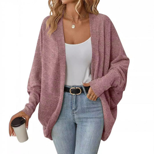 Damen lässige Strickjacke mit oversized Schnitt und lässigen Ärmeln Heidi-Mode