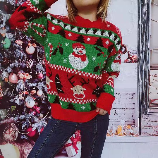 Damen Weihnachts-Pullover mit festlichem Motiv und angenehmem Schnitt Heidi-Mode