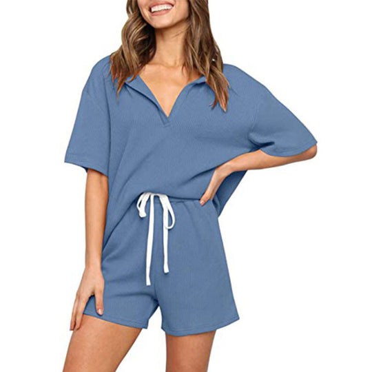 Damen Relaxed Fit Kurzarm Overall Set Heidi-Mode