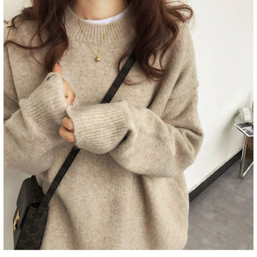 Damen bequemer Oversize-Pullover Heidi-Mode