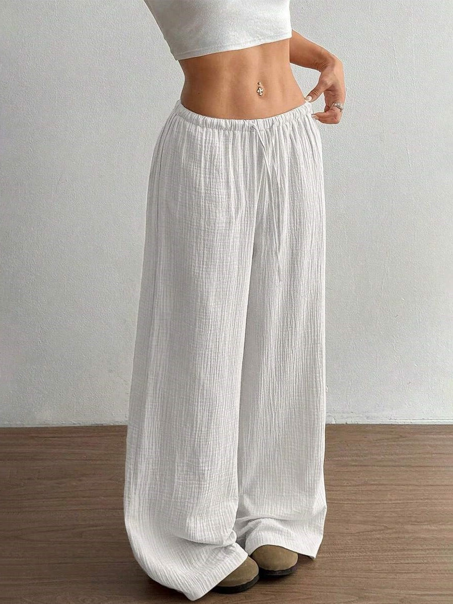 Damen Weite Sommerhose mit elastischem Bund und lockerem Schnitt Heidi-Mode