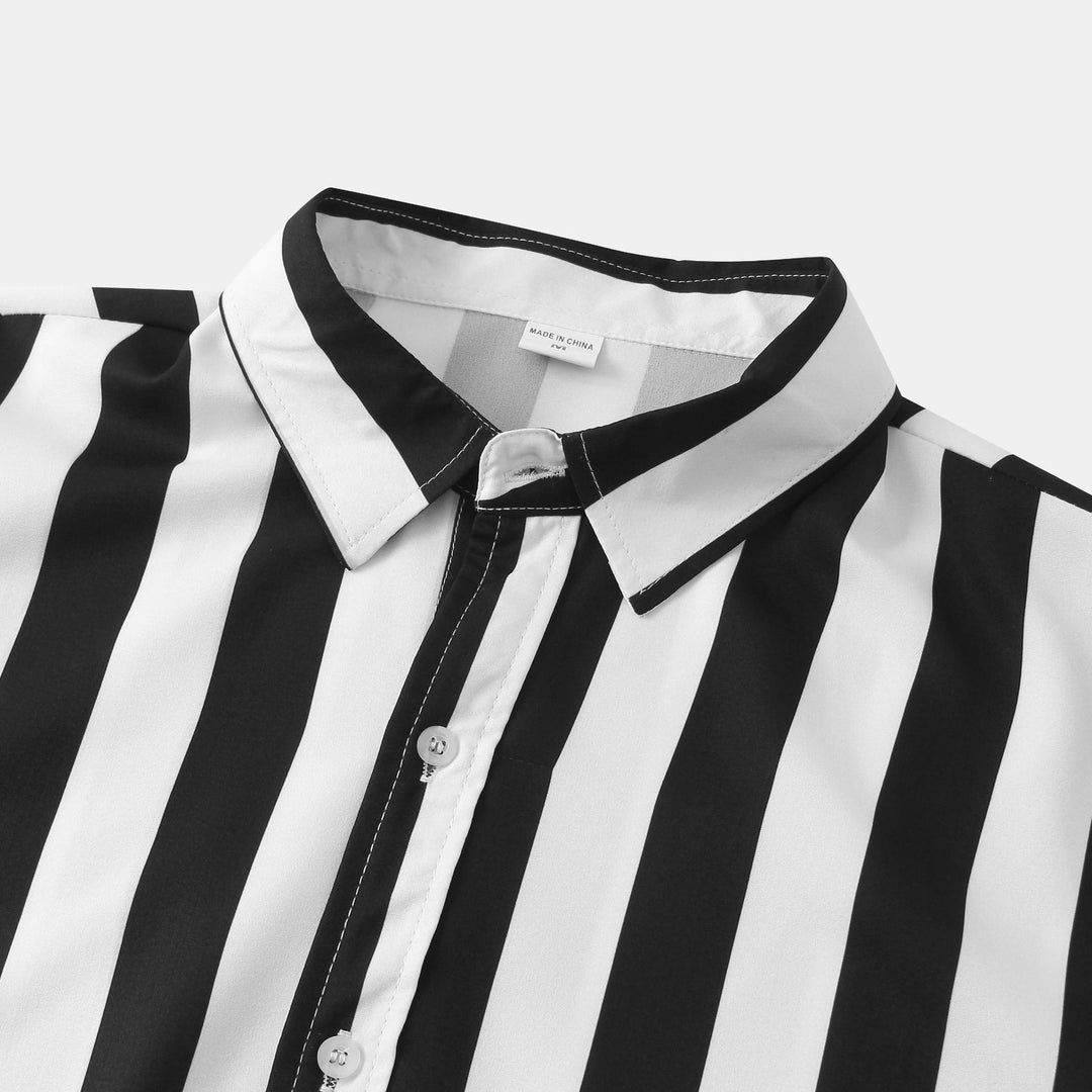 Herren Kurzarmhemd mit klassischem Streifenmuster und hochwertigem Stoff Heidi-Mode