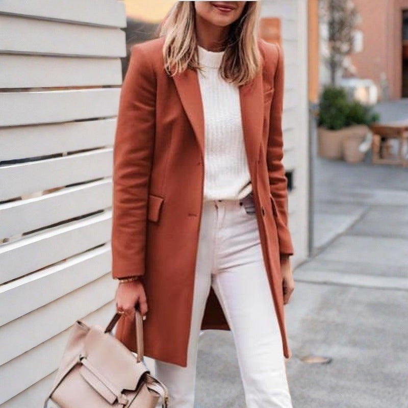 Damen eleganter und bequemer Wollmantel Heidi-Mode