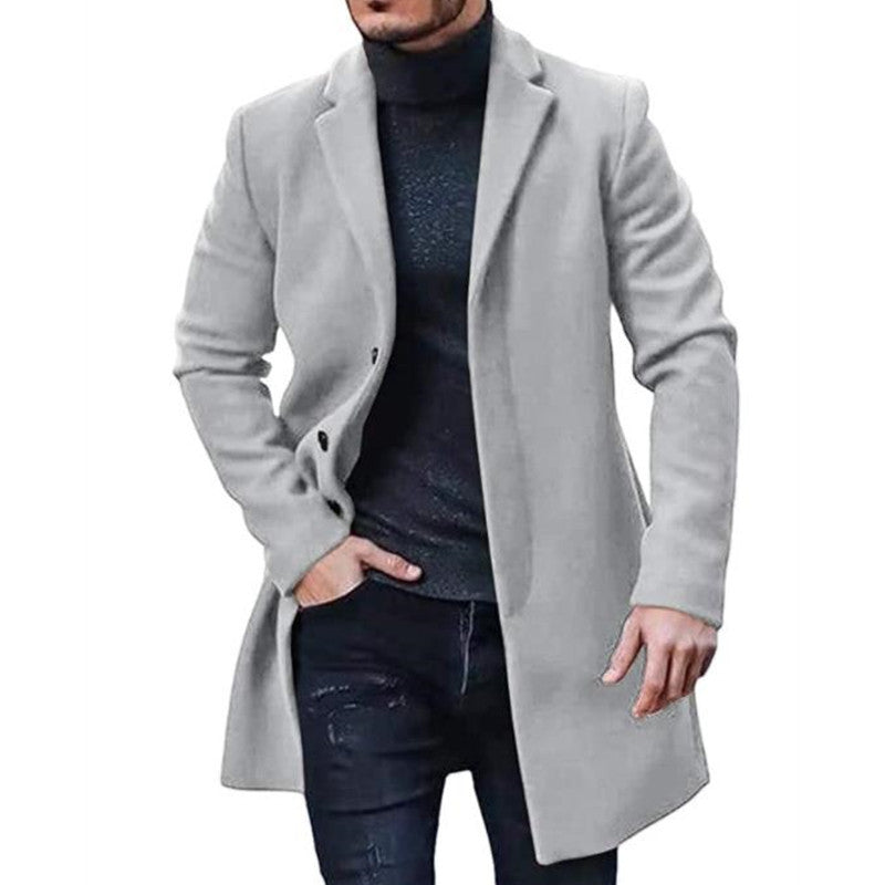 Herren eleganter Langmantel mit modernem Schnitt und praktischen Taschen Heidi-Mode 1757081343