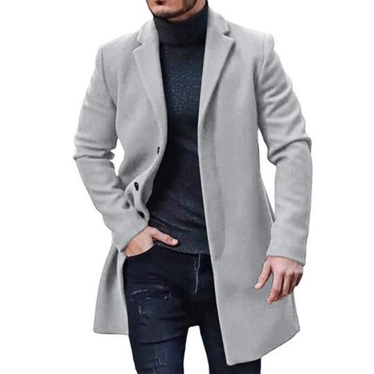 Herren eleganter Langmantel mit modernem Schnitt und praktischen Taschen Heidi-Mode 1757081343