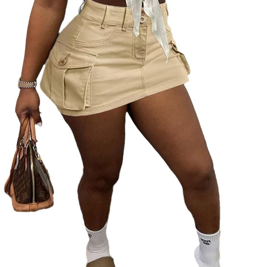 Damen Mini-Rock mit praktischen Seitentaschen und modischem Schnitt Heidi-Mode