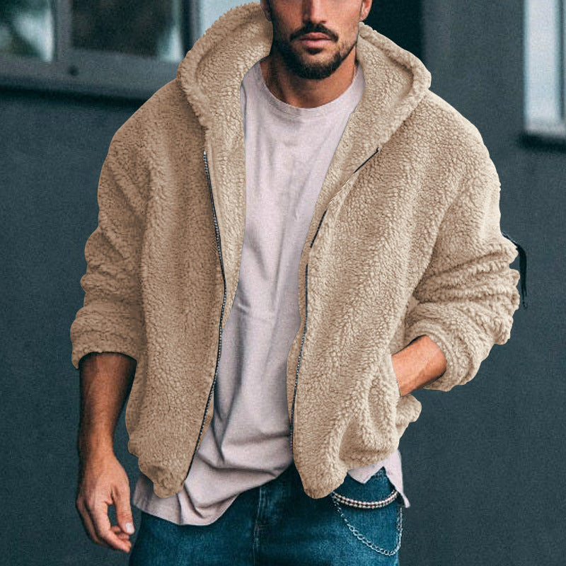 Herren weiche Fleece-Jacke mit hohem Kragen und praktischem Reißverschluss Heidi-Mode