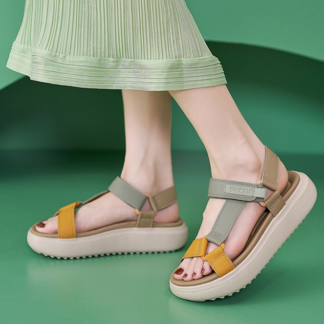 Damen modische Sandalen mit verstellbaren Riemen und dämpfender Sohle Heidi-Mode