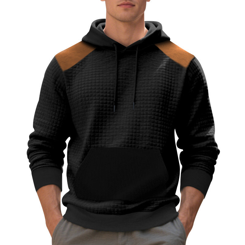 Herren Hoodie mit strukturiertem Stoff und kontrastierenden Details Heidi-Mode