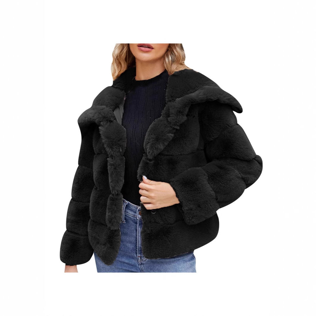 Damen Trendige Puffjacke mit weich gefüttertem Kunstfell Heidi-Mode