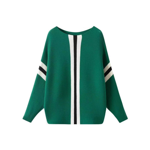 Damen Grobstrickpullover mit modernen Streifen Heidi-Mode