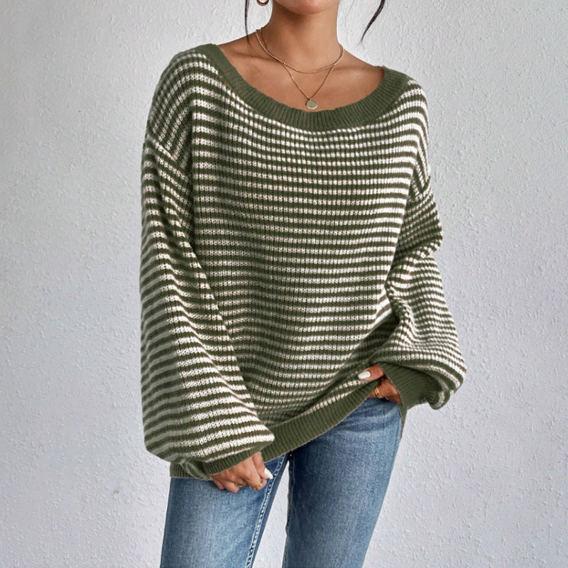 Damen lässiger Oversized-Pullover mit asymmetrischem Schnitt und modernem Gewebe Heidi-Mode