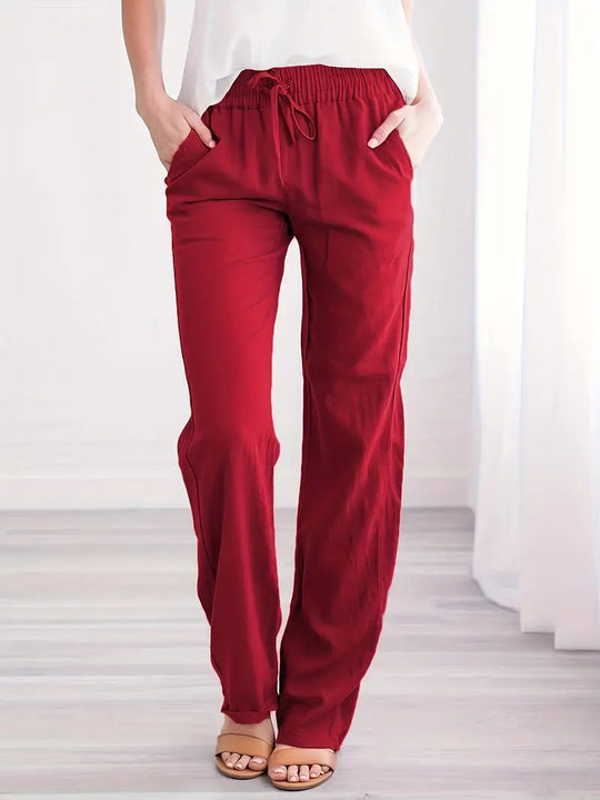 Damen Weite Hose mit elastischem Bund und praktischen Seitentaschen Heidi-Mode