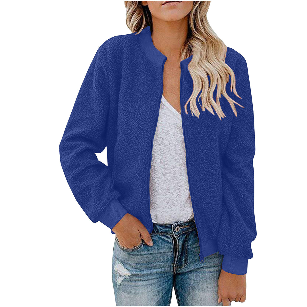 Damen Fleece Bomberjacke mit Stehkragen Heidi-Mode