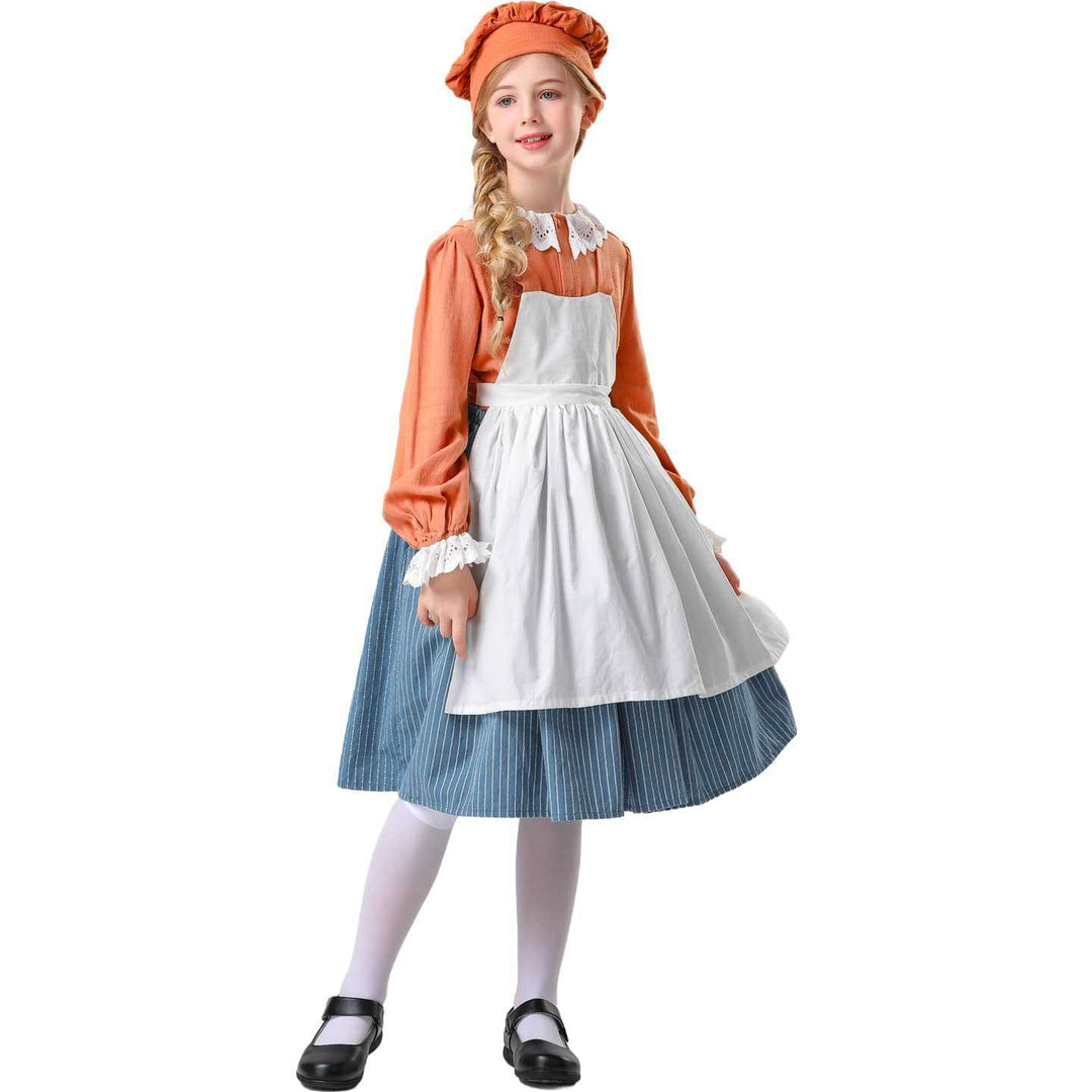 Damen Trachtenkleid mit Schürze und Mütze Heidi