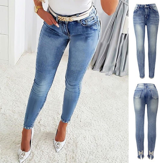 Damen Skinny Jeans mit hohem Bund und femininen Schnitt Heidi-Mode