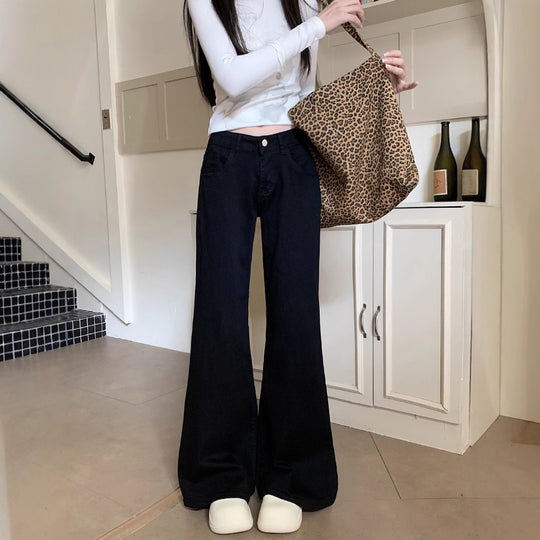 Damen Weite Flared Jeans mit hohem Bund und modernem Schnitt Heidi-Mode