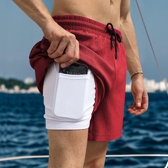 Herren Shorts aus strapazierfähigem Schnell trocknendem Material mit geräumigen Seitentaschen Heidi-Mode