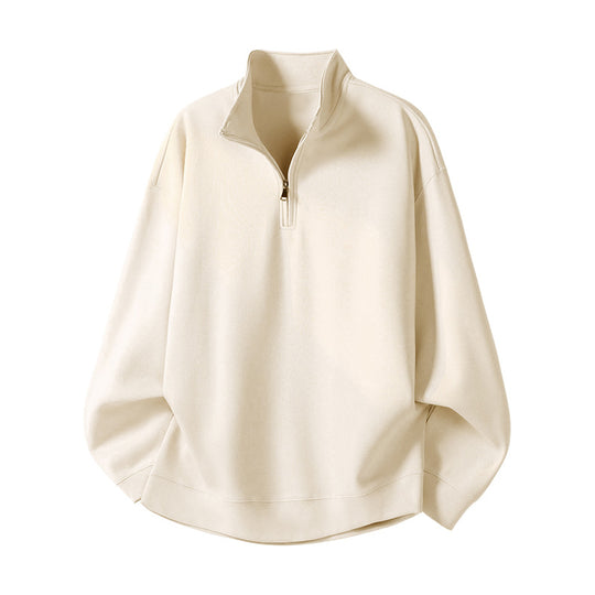 Damen Oversized Fleecepullover mit halb offenem Kragen Heidi-Mode