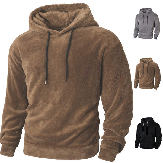 Herren Kuscheliger Fleece-Hoodie mit Kordelzug Heidi-Mode