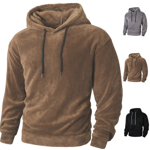 Herren Kuscheliger Fleece-Hoodie mit Kordelzug Heidi-Mode