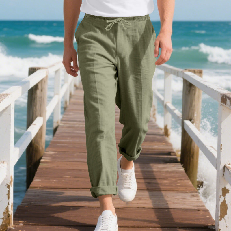 Herren Bequeme Strandhose mit verstellbarem Kordelzug Heidi-Mode