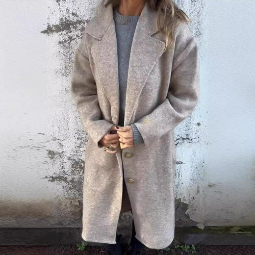 Damen Oversized Wollmantel mit eleganten Details Heidi-Mode