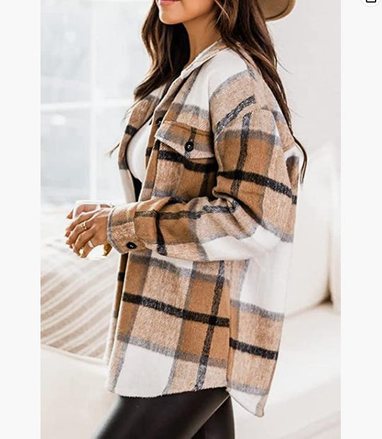 Damen Kariertes Flanellhemd Heidi-Mode