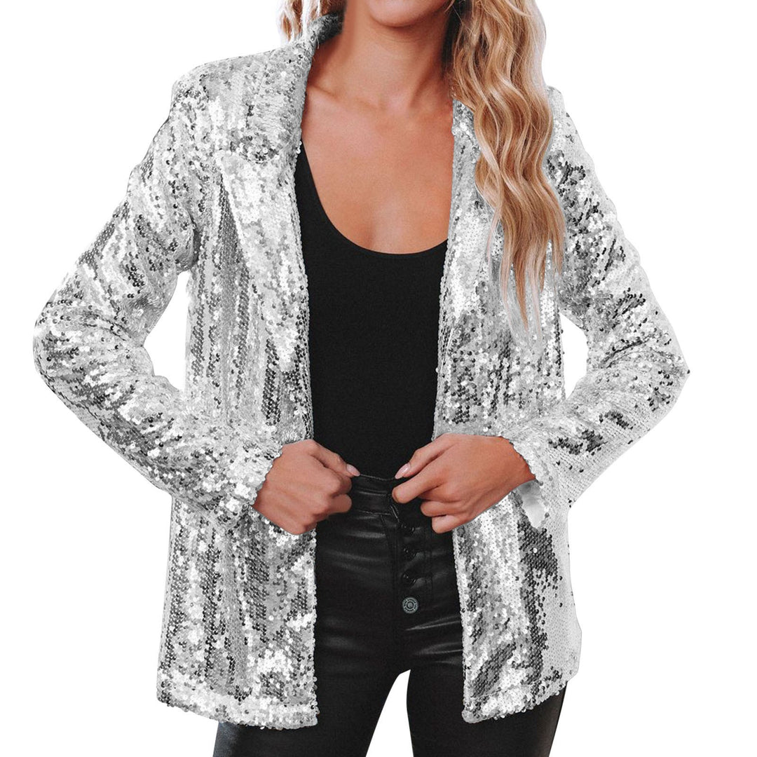 Damen Blazer mit Paillettenbesatz Heidi-Mode