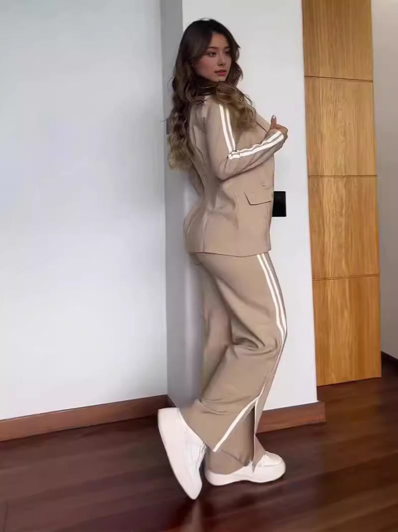 Femme Athleisure Blazer und Weite-Hosen Set Heidi-Mode