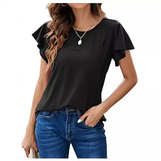Damen modisches Blusenshirt mit Rüschendetails Heidi-Mode