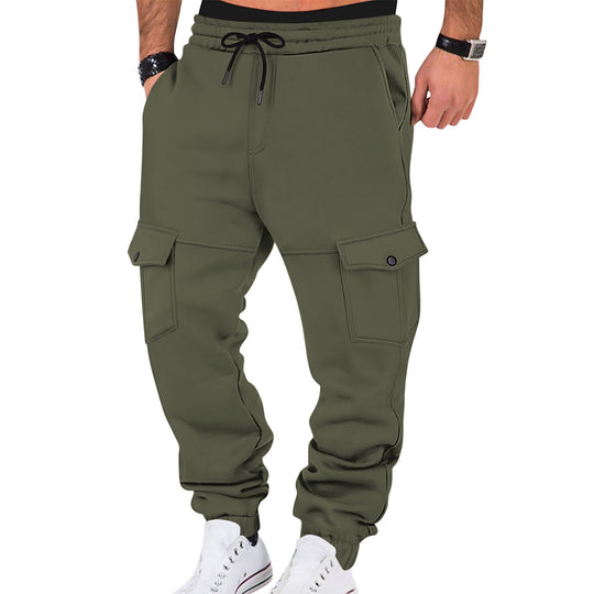 Herren Cargo-Jogginghose mit seitlichen Taschen und elastischem Bund Heidi-Mode