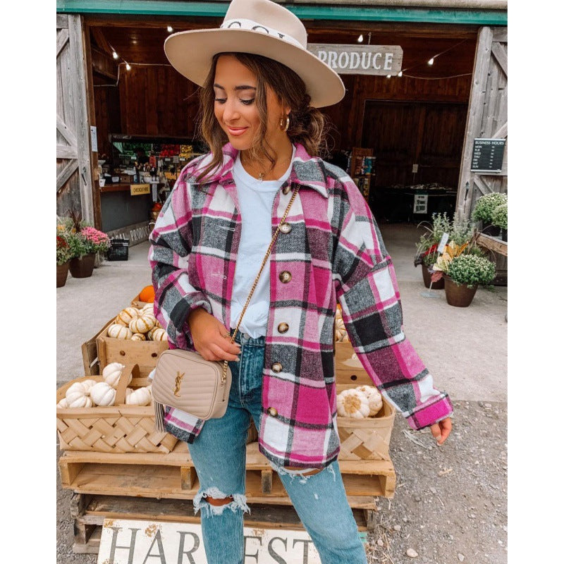 Damen Karierte Flanelljacke Heidi-Mode