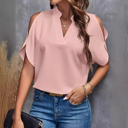 Damen elegante Bluse mit Cut-Out-Ärmeln Heidi-Mode