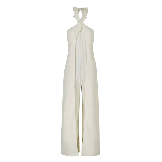 Damen Jumpsuit mit elegantem Cross-Back und weiten Beinen Heidi-Mode
