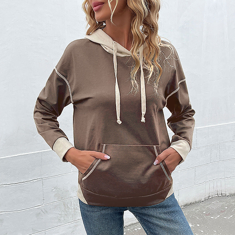 Damen Hoodie mit Kapuze und praktischen Taschen Heidi-Mode