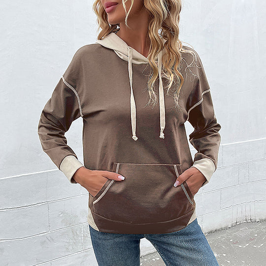 Damen Hoodie mit Kapuze und praktischen Taschen Heidi-Mode