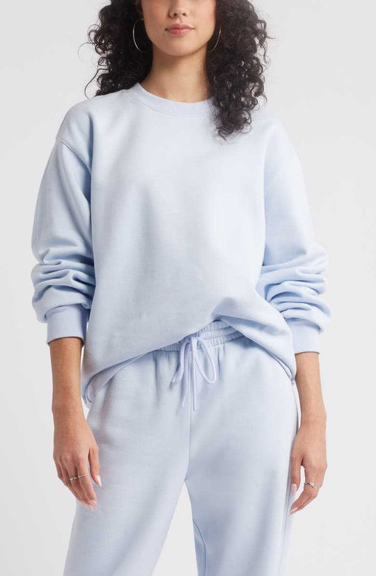 Damen entspannter Sweatshirt mit klassischem Rundhalsausschnitt Heidi-Mode