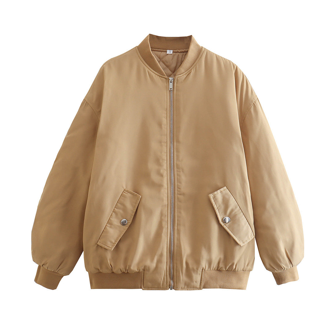 Damen modische Bomberjacke mit praktischen Taschen und hochgeschlossenem Kragen Heidi-Mode