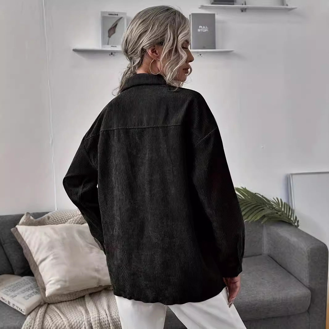 Damen Cordjacke mit praktischen Taschen und modernem Schnitt Heidi-Mode